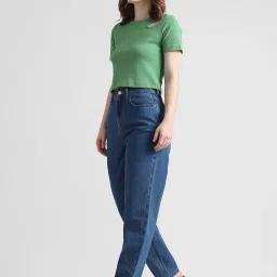 Only Blue Cotton  Boyfriend Fit High Rise Jeans image 1