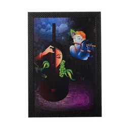 eCraftIndia Black Radha Krishna UV Wall Art-picture-31