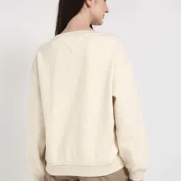 Tommy Hilfiger Beige Heather Cotton Regular Fit Sweatshirt image 2