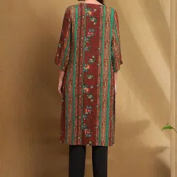 Biba Brown Printed Kurta image 2