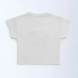 HOP Kids by Westside White Typographic Cotton T-Shirt image 2