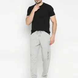 UnderJeans by Spykar Grey Melange Printed Track Pants image 5