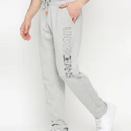 UnderJeans by Spykar Grey Melange Printed Track Pants image 3