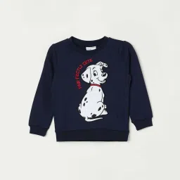 Juniors by Lifestyle Kids Navy & White Cotton Printed Full Sleeves Sweatshirt image 1