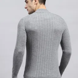 Monte Carlo Grey Regular Fit Texture Pullover image 2