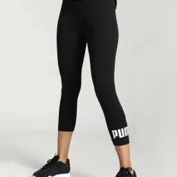 Puma Black Logo 3/4th Sports Leggings image 1
