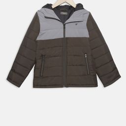 t-base Boys Olive Green Colourblocked Lightweight Jacket-picture-21