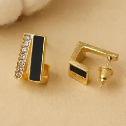 Karatcart Gold-Tone Plated Black Earrings for Women-image-82