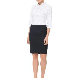 Solly by Allen Solly Navy Above Knee Skirt image 4