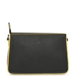 Eume Dragonfly Black Leather Printed Double Sling Handbag with Pouch image 2