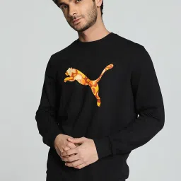 Puma Black Regular Fit Printed Sweatshirt image 1