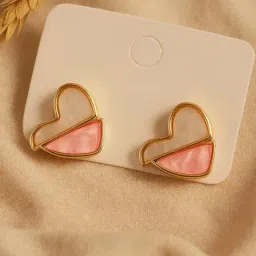 Karatcart Gold-Tone Plated Pink Earrings for Women-image-72