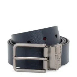 Tommy Hilfiger Merger Navy & Wine Leather Textured Reversible Belt image 1