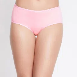 Clovia Mid Waist Teen Hipster Panty in Baby Pink - Cotton image 1