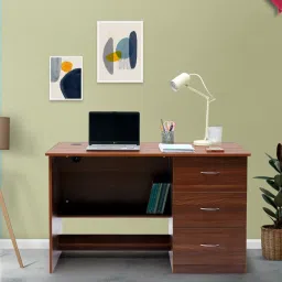 Green Soul Nexus Engineered Wood Study Table in Walnut image 1