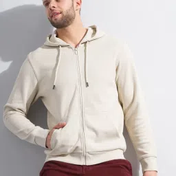 Celio Beige Regular Fit Hooded Sweatshirt image 1