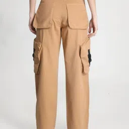 Bene Kleed Beige Cotton SolidTrousers image 2