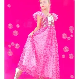 Tiny Girl Hot Pink Barbie Printed Gown image 2