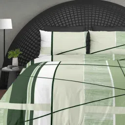 Ariana TUSCANY Green Cotton 300 TC Double Size Bedsheet With 2 Pillow Covers image 2