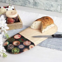 India Circus by Krsnaa Mehta Black Mango Wood Platter Portrayal Chopping Board image 1