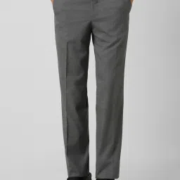 Van Heusen Grey Regular Fit Texture Trousers image 1