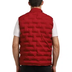 Louis Philippe Maroon Regular Fit Quilted Jacket image 2