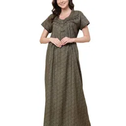 Sweet Dreams Olive Green Floral Print Nighty image 1