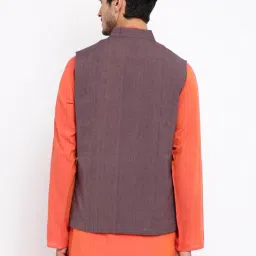 Fabindia Purple Mandarin Collar Nehru Jacket image 2