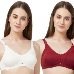 Soie Multicolor Non Wired Non Padded Everyday Bra (Pack Of 2)-picture-16