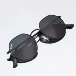 Ted Smith Black Round UV Protection Unisex Sunglasses image 1