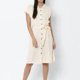 Solly by Allen Solly Beige Knee Length Dress-image-90