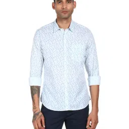 AD by Arvind Light Blue Cotton Regular Fit Printed Shirt-picture-36