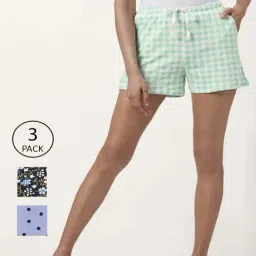Dreamz by Pantaloons Sea Green Black Cotton Printed Shorts-picture-50