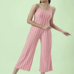 People by Pantaloons Pink Stripes Jumpsuit-image-51