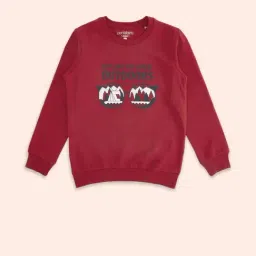 Pantaloons Junior Rust Cotton Printed Full Sleeves Sweatshirt-image-16