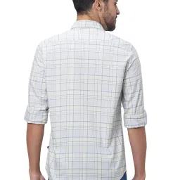 Parx Cloud Grey Cotton Slim Fit Checks Shirt image 2