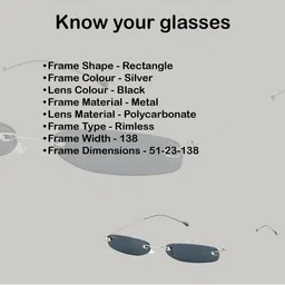 SALTY Men UV Protected Rectangle Sunglasses SG0039-S-BK-ALPHA image 2