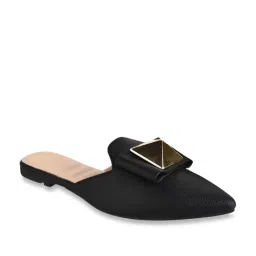 The White Pole Women's Black Mule Shoes image 2