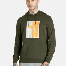 Puma Graphic Olive Printed Hooded Sweatshirt-image-76