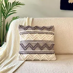 Mason Home Grey Cotton Knitted Cushion Cover image 2