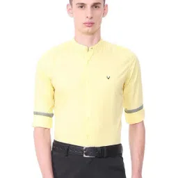 Allen Solly Yellow Cotton Slim Fit Shirt-image-75