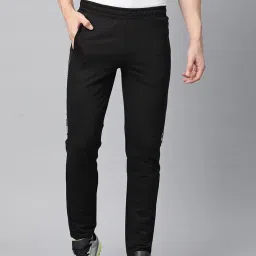ALCIS Black Regular Fit Printed Sports Trackpants image 1