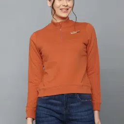 Allen Solly Orange Cotton Regular Fit Sweatshirt-picture-28