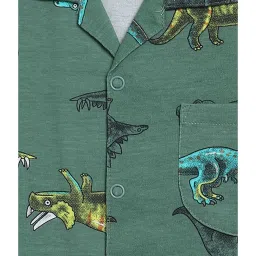 Smarty Kids Green Printed Full Sleeves Shirt with Pyjamas image 4