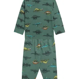 Smarty Kids Green Printed Full Sleeves Shirt with Pyjamas image 2