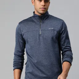ALCIS Blue Slim Fit Self Design Sweatshirt image 1