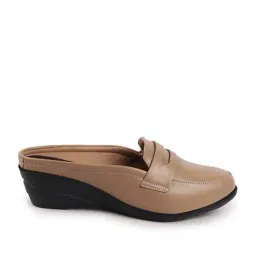 Fausto Women's Beige Mule Wedges-picture-15