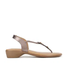 Bata Women's Gun Metal Sling Back Wedges image 1