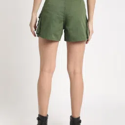 Bene Kleed Olive Cotton Regular Fit Cargo Shorts image 2