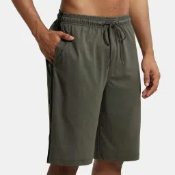 Jockey 9426 Men's Super Combed Cotton Rich Regular Fit Solid Shorts with Side Pockets image 2